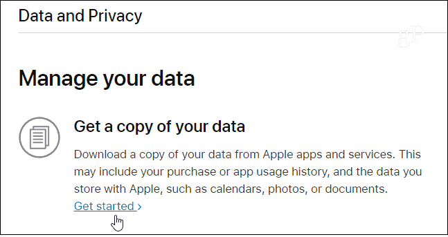 Obtenir une copie des données Apple