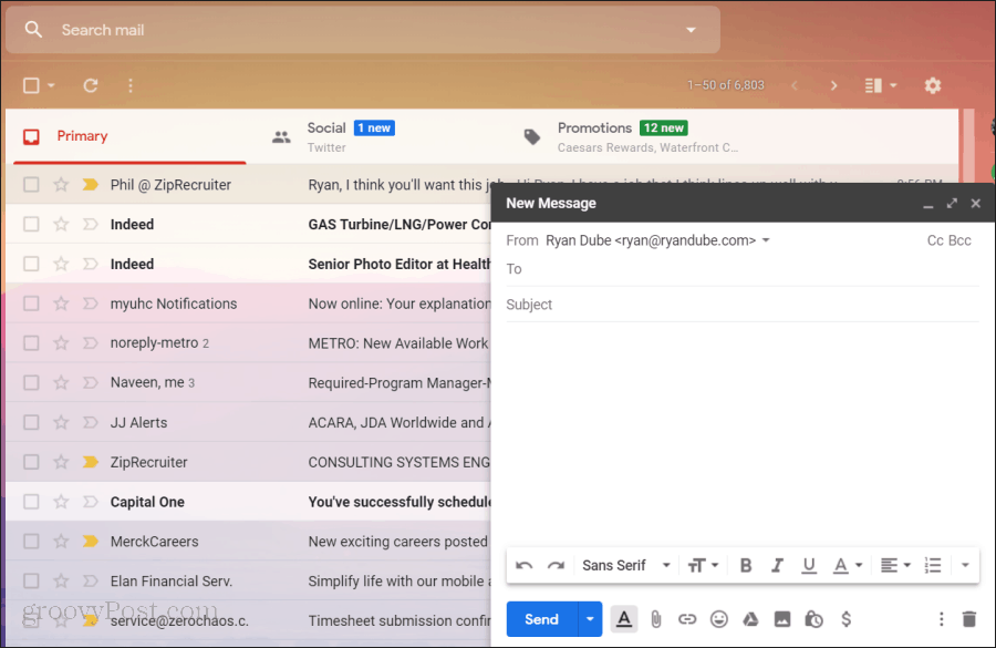 Utilisation de Gmail dans GSuite