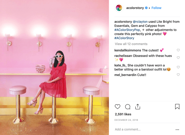Créez une histoire Instagram A Color Story étape 7 montrant une publication terminée.
