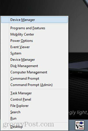 ouvrir le gestionnaire de périphériques dans Windows 8