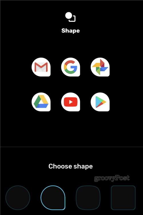 Icône du menu Google Pixel Style