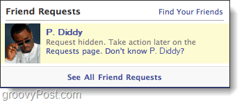 facebook demande d'ami caché