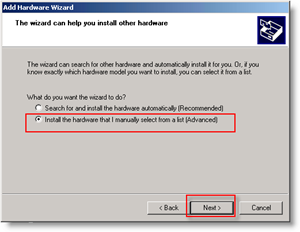 Windows Ajouter du matériel Installer manuellement la puce avancée