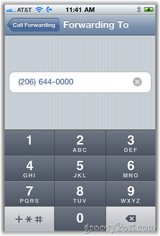 Capture d'écran de l'option de transfert d'appel sur iPhone