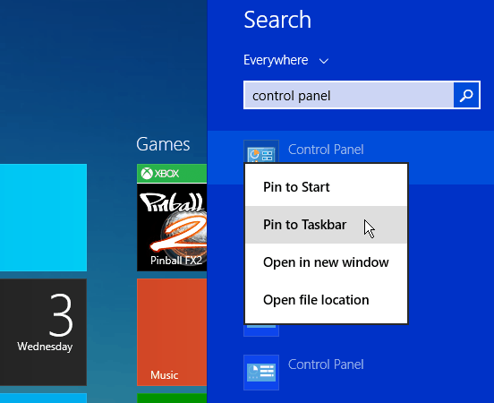 Recherche Windows 8.1