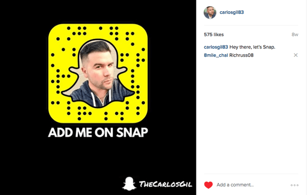 annonce instagram pour promouvoir l'exemple de Snapchat