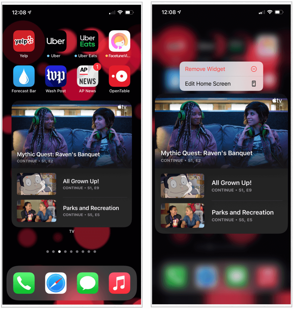 Widgets d'édition iOS 14