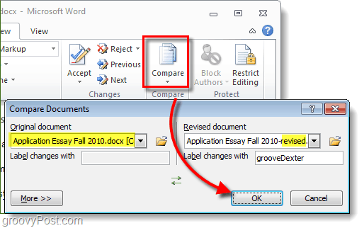 comparer ou combiner des documents de bureau de 2010