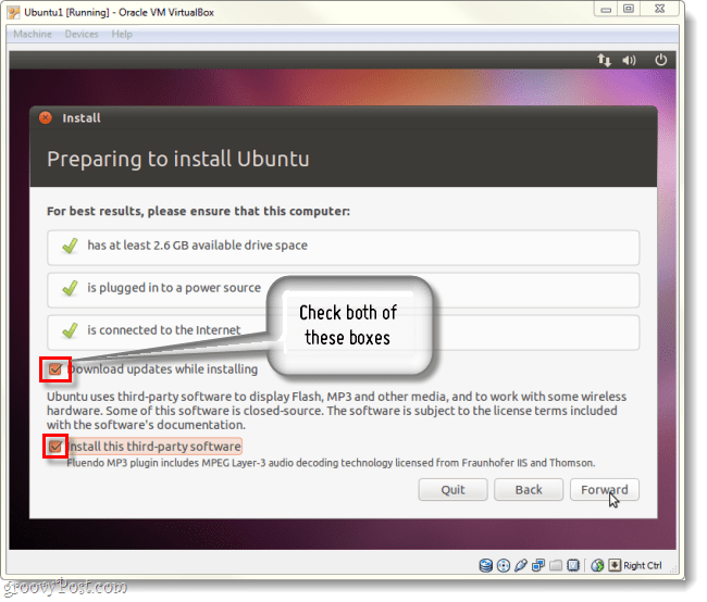 télécharger des mises à jour et installer des logiciels tiers lors de l'installation d'ubuntu