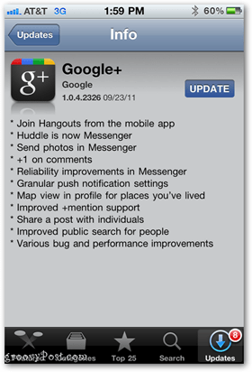 Mise à jour de l'application Google+ pour iPhone et autres appareils iOS