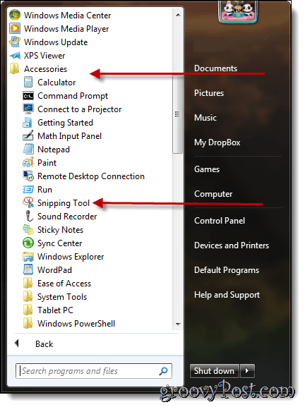 Prendre des captures d'écran avec Windows 7 avec l'outil de capture