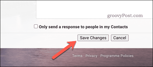 Enregistrement des modifications apportées aux paramètres dans Gmail
