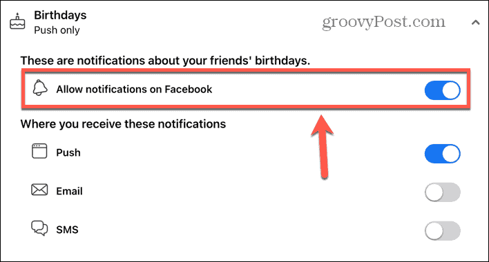 Facebook autorise les notifications