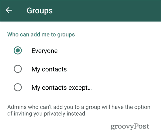 WhatsApp cesse d'ajouter aux groupes tout le monde (2)
