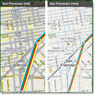 comparaison de cartes de transit google