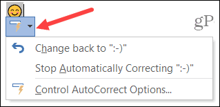 Bouton de correction automatique dans Word sous Windows