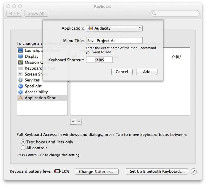 Comment créer un raccourci clavier dans n'importe quel programme Mac OS X