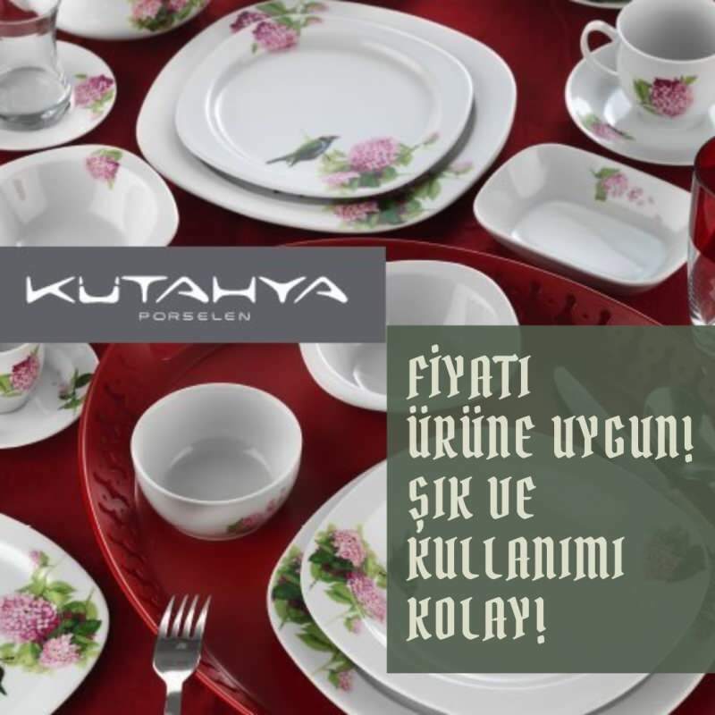 Comment acheter la vaisselle carrée Bim Kütahya Seramik 68 pièces à double décor?