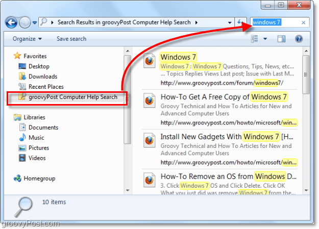 utilisez un connecteur de recherche pour votre liste de favoris pour rechercher un emplacement distant dans Windows 7 qui ne fait pas réellement partie de votre système