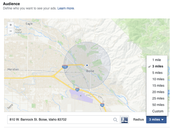 Utilisez le ciblage géographique pour toucher les gens avec vos publicités sur Facebook, Snapchat et d'autres plateformes.