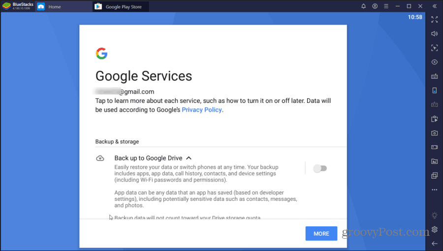 services google bluestacks