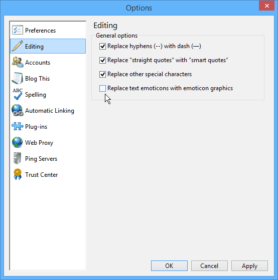 Édition de Windows Live Writer