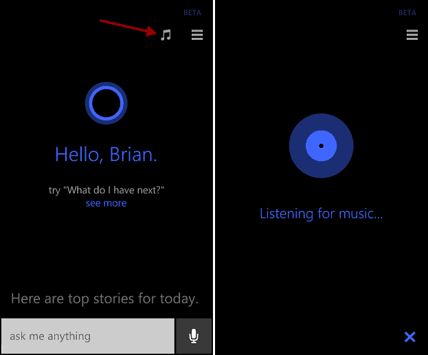 Utilisez Cortana sur Windows Phone 8.1 pour identifier les morceaux