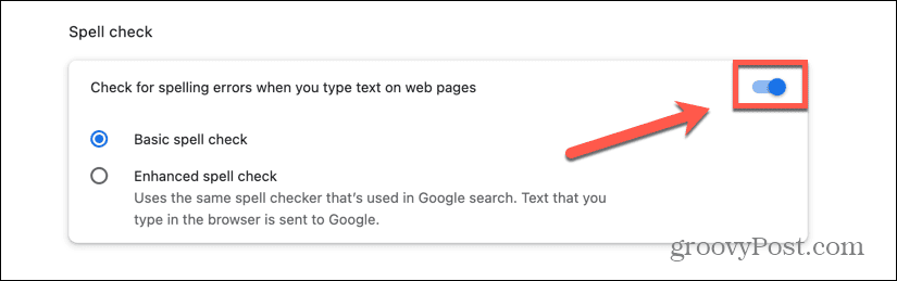 Vous devrez peut-être désactiver la vérification orthographique intégrée dans Chrome si la vérification orthographique de Google Docs ne fonctionne pas