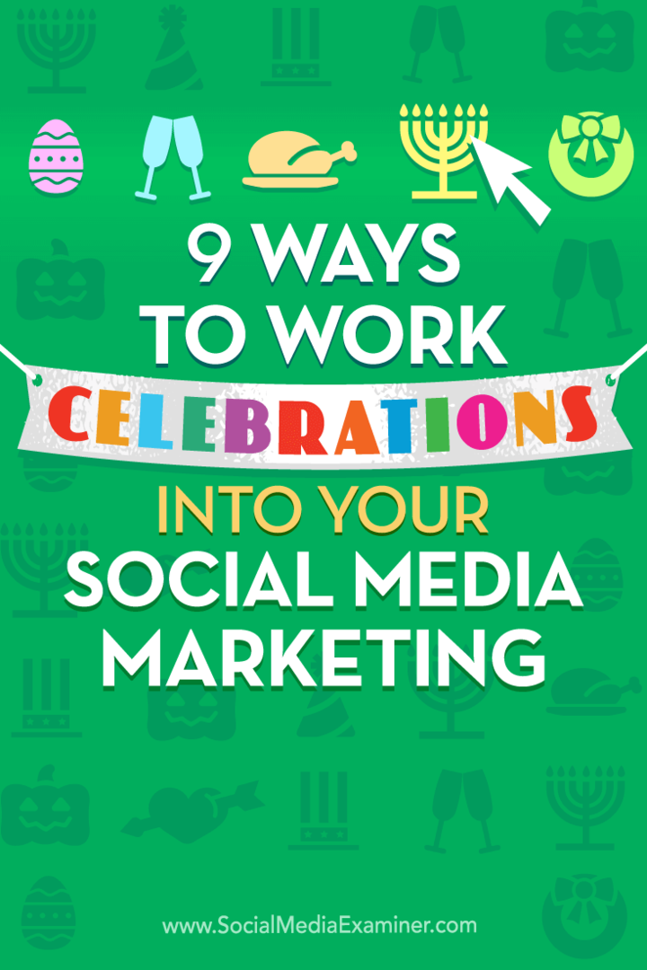 Conseils sur neuf façons d'inclure des célébrations dans votre calendrier de marketing sur les réseaux sociaux.
