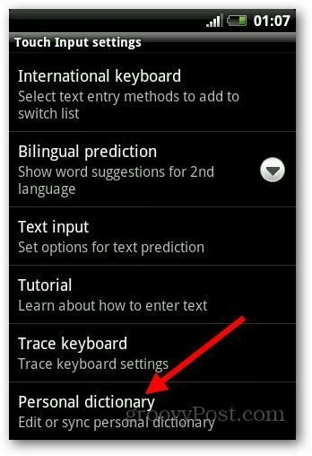 Ajouter un dictionnaire Android 4