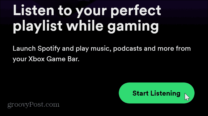 commencez à écouter l'activité du jeu Spotify