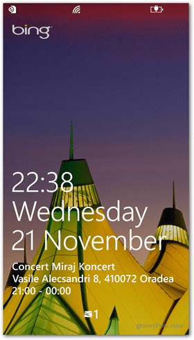 État rapide de l'écran de verrouillage de Windows Phone 8