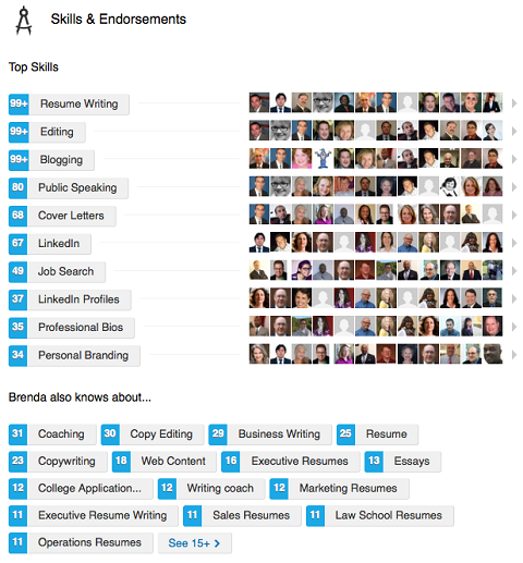liste de compétences LinkedIn