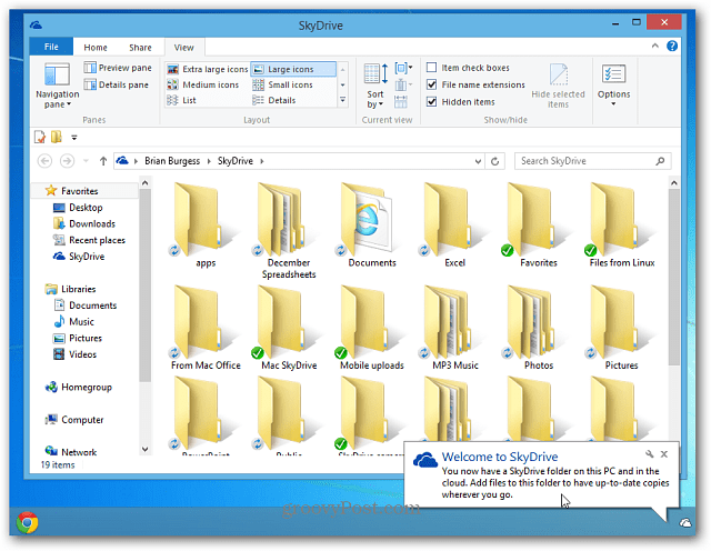 SkyDrive Windows 8 Desktop