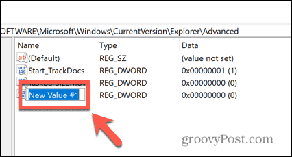 Windows 11 sélectionnez dword