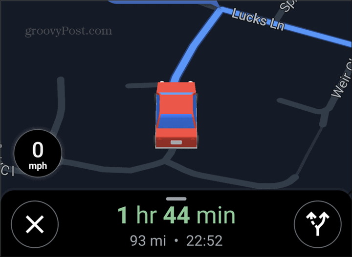 Google Maps voiture symbole rouge