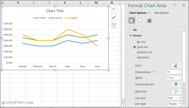 Formater la barre latérale du graphique dans Excel