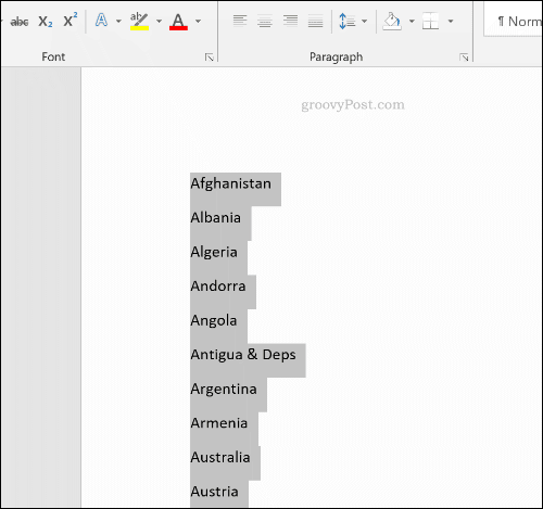 Une liste triée dans Microsoft Word