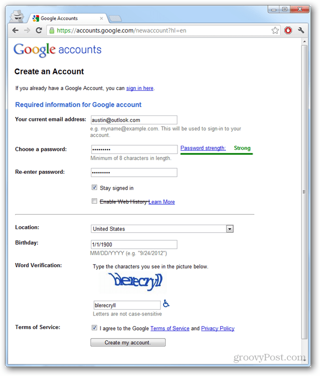 Créer un compte Google sans Gmail