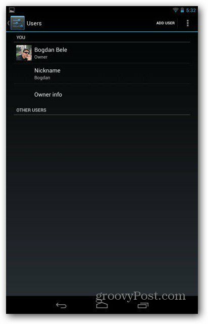 Comptes d'utilisateurs Nexus 7 ajouter un utilisateur