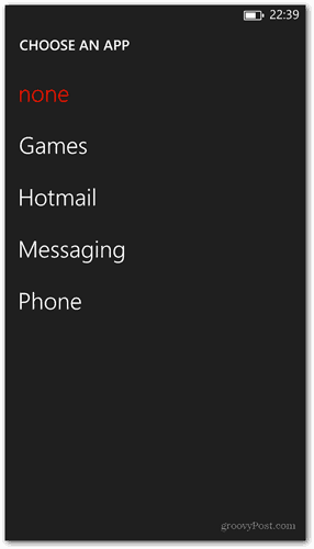 Écran de verrouillage de Windows Phone 8 personnaliser choisir l'application pour afficher l'état rapide