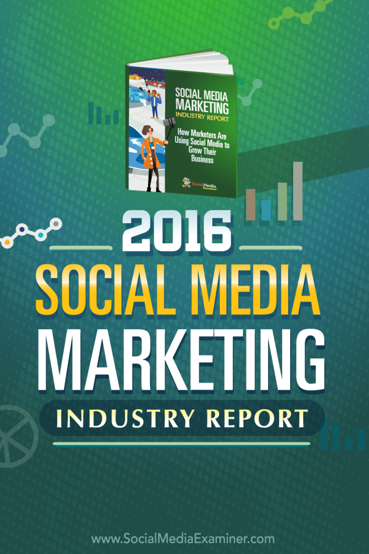 Rapport sur l'industrie du marketing des médias sociaux 2016: examinateur des médias sociaux
