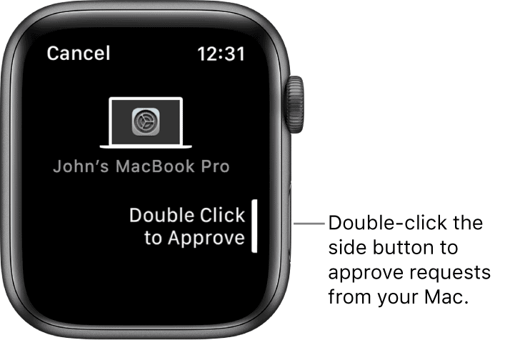 Apple Watch approuve la demande sur Mac