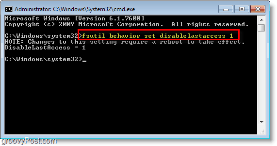 Capture d'écran de Windows 7 - comment désactiver le paramètre