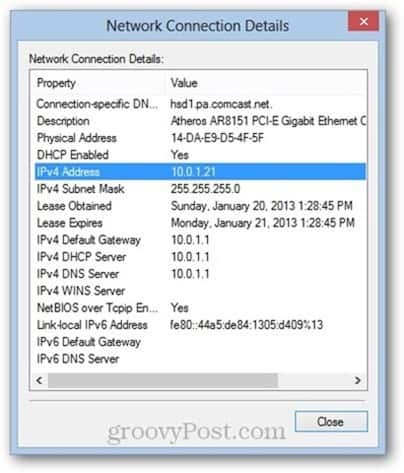 adresse de contrôle d'accès aux médias (MAC) Windows 8