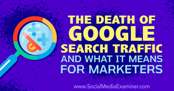 La mort du trafic de recherche Google et ce que cela signifie pour les spécialistes du marketing avec les réflexions de Michael Stelzner, fondateur de Social Media Examiner.