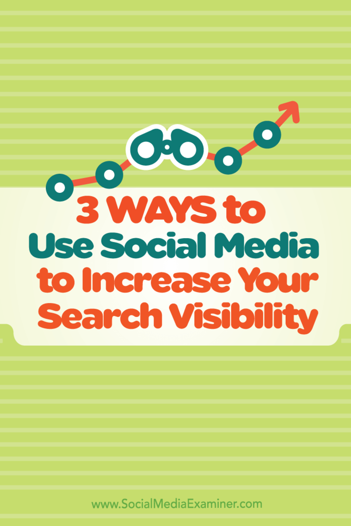 3 façons d'utiliser les médias sociaux pour augmenter la visibilité de votre recherche: Social Media Examiner