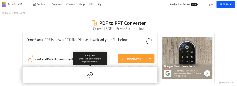 Smallpdf Converti PDF en PowerPoint
