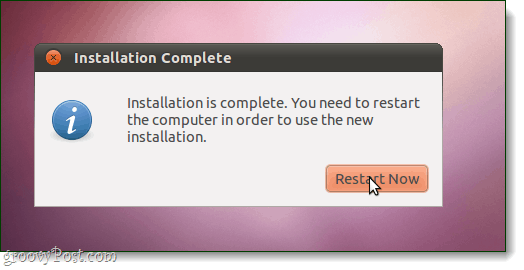 installation d'ubuntu terminée