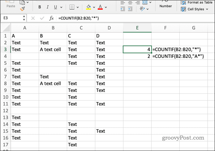 Formule COUNITF dans Excel